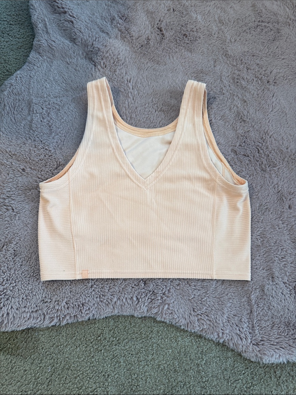 lululemon athletica Ribbed V-Neck Cropped Tank - Cream
